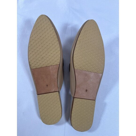 Liberte Leather Shoe Modern Mule Beige Tan Slip On Flats Pointy Toe Sz 9 - Picture 5 of 5